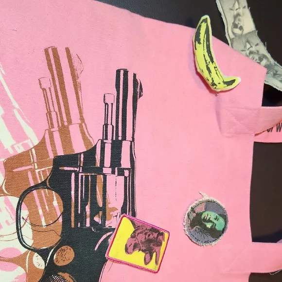 Pink Tote Bag with Graphic Design - Picture 6 of 6